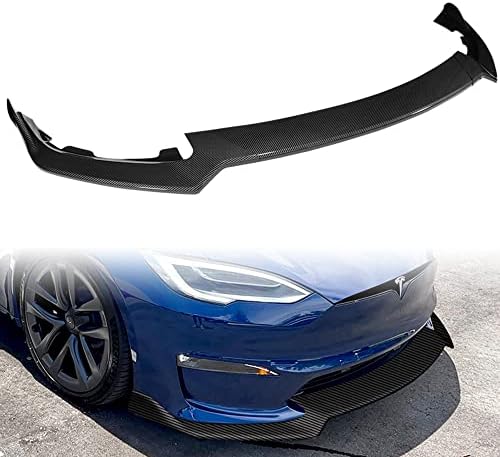 Q1-TECH, Кант предна броня, която е съвместима с Tesla Model S 2021-2023, Спойлер на предна броня, Сплитер за обвеса