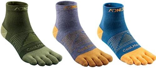 AONIJIE 3 Чифта Чорапи с пет чорапи за джогинг разходки високо Ефективни Спортни Леки, Дишащи