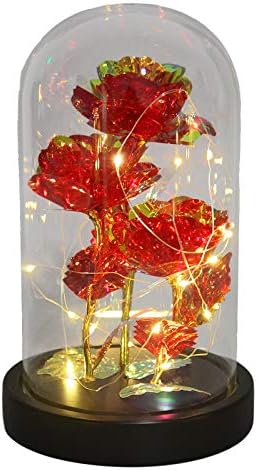 Скулптура астронавти Мнджин Красавица на Рожден Ден и Лесен Цвете с пълен разцвет на Рози. и Червен Led Декор за дома, Коледна
