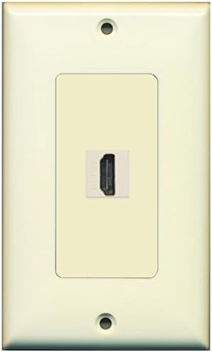 Жак RiteAV 1 HDMI-Конектор за електрически панел Декоративен - Лека форма на бадем - Скоба за стена в комплекта