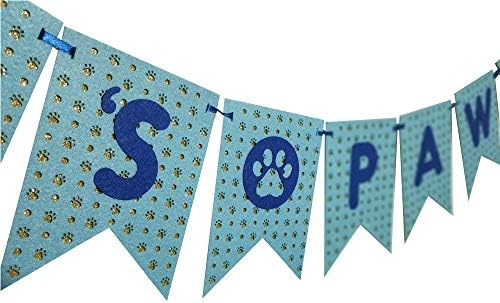 Премиум Качество Lets Pawty Dog от 0 до 9 Happy Birthday Party Доставки на Синьо-Украса за парти в чест на рождения Ден