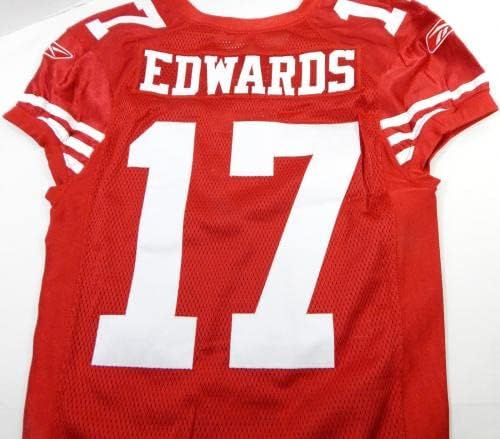 2009 San Francisco 49ers Braylon Edwards 17 Излиза в червената фланелка 42 DP28542 - Използваните тениски за игри NFL