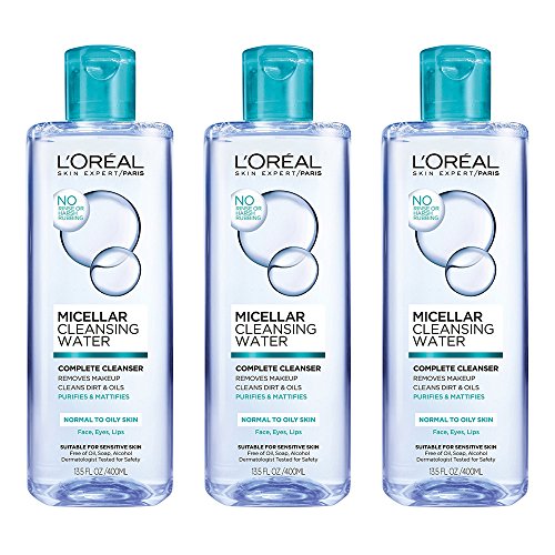 L ' Oréal Paris Мицеллярная Почистваща вода за нормална и мазна кожа Complete Cleanser, 13,5 течни унции.