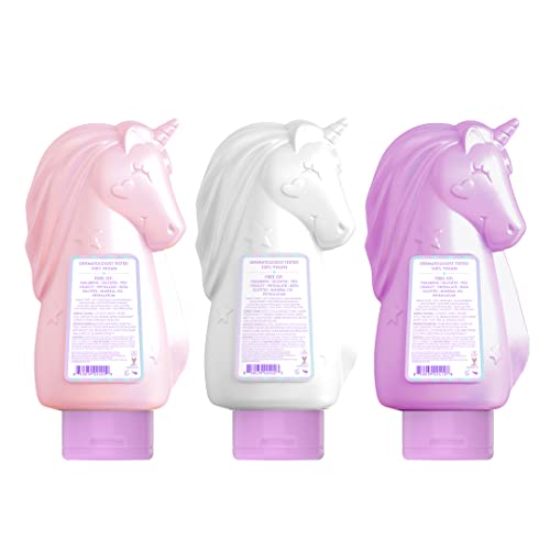 Шампоан Glimmer Wish Premium Unicorn + Климатик + Препарат за измиване на тялото, С аромат на Ванилия сладък памук, Тестван от