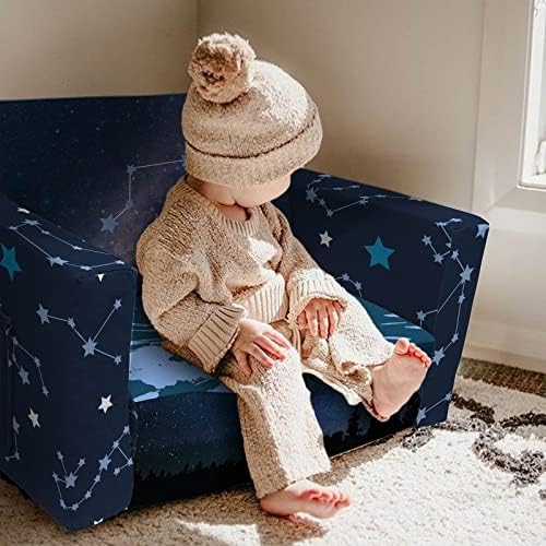 Детски диван fond + found, Разтегателен диван за деца със Знака на Зодиака, Foldout диван 2 в 1 в Шезлонг, Разтегателен