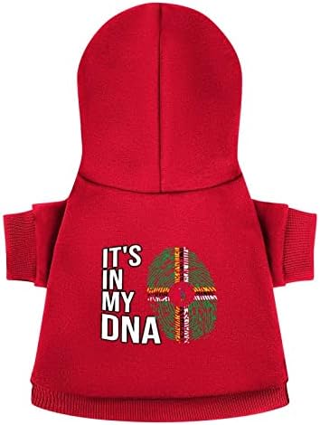 Това е в моята ДНК, Облекло за кучета с Флага Доминики, Зимни Блузи за домашни Любимци, Меки и Топли Блузи за