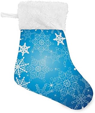 Коледни Чорапи ALAZA, Коледни и Зимни Снежинки, Класически Персонализирани Малки Декорации за Отглеждане за Семейни празници,