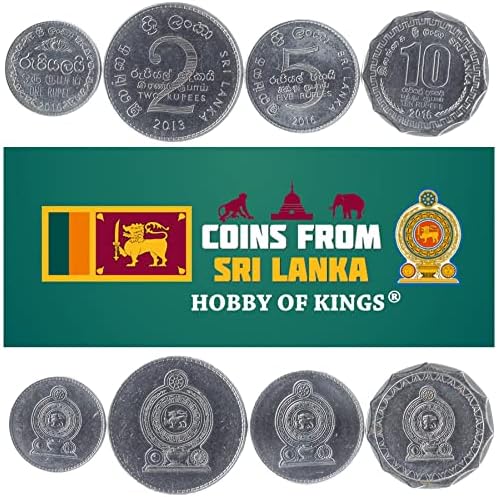 4 Монети от Шри Ланка | Комплект монети на Шри Ланка Колекция 1 2 5 10 Рупии | В обращение 2013-