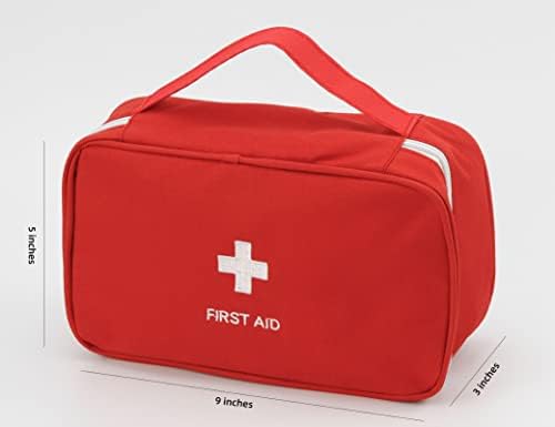 Преносима Празна Чанта за комплект за първа помощ TOPASION, Пътна Чанта за Медикаменти, Малка Медицинска чанта (Червен)
