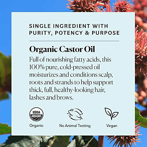 Sky Organics Биологичното рициново масло за коса, мигли и вежди чист и е сертифициран от американското министерство