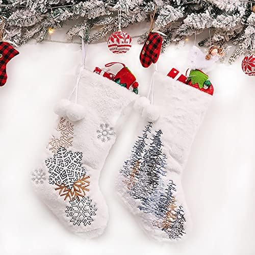 Висящи Подарък Чорапи с Кристали на открито, Персонални Чорапи за Камината, Плюшени Коледна Украса за Дома и партита,
