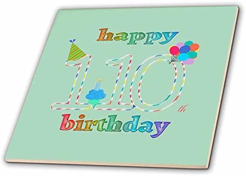 3дРоза със 110-та годишнина, Торта със Свещ, балони, Шапка, Разноцветни Плочки (ct_352199_1)