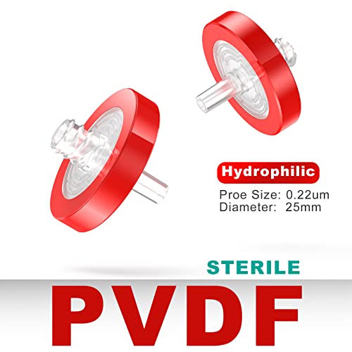 Стерилна Шприцевой филтър Гидрофильная филтриране PVDF С размер на порите 0,22 микрона, диаметър на мембраната 25 мм,