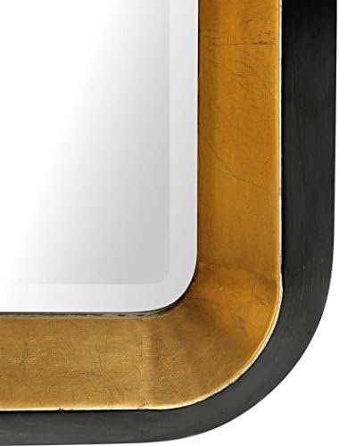 МОЯТ луксозна КЪЩА Средата на века, съвременно златно черно огледало за тоалетка маса | Бляскав 42 Статуи правоъгълник
