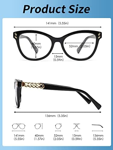 JM 2 Опаковки Прогресивно Многофокусных очила за четене за жени, Блокер Синя светлина Четци Котешко око, Черни и Черепаховые