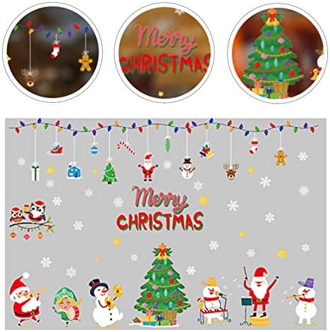 BESTOYARD Весели Коледни Стикери За Прозорците Коледна Елха Дядо Коледа, Снежен човек Елен Венец Етикети на Вратата
