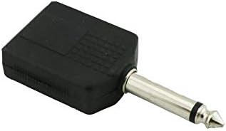 Конектор и клемма 6,35 мм, 1/4Включете щепсела в 2 Двойни 6,35 мм Штекерных адаптер Mono Audio Y Дърва