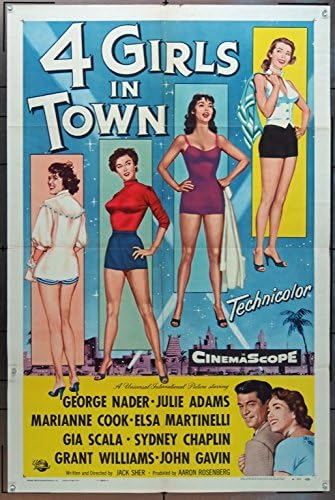 Четири момичета в града (1956) Плакат на филма 27х41 на един лист ДЖОРДЖ НАДЕР ДЖУЛИ АДАМС МАРИАН КОХ ЕЛЗА