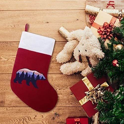 Мечка, Неустановен По Гората, Коледен Окачен на Отглеждане, Сладък Дядо Чорап за Коледната Елха, Бижута, Подаръци