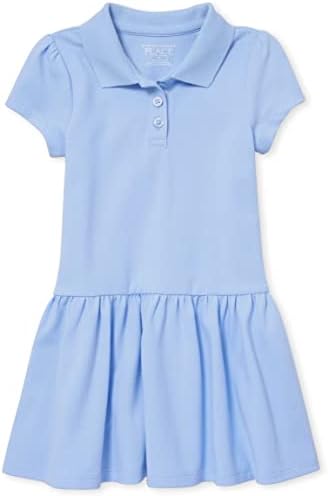 Бебешка рокля с къси ръкави в стил Пике с къс ръкав за малки момичета и деца The Children ' s Place