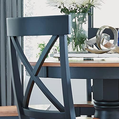 Класическа трапезария столове Home Styles от черно и дъбова дървесина, изработени от масив, масивно дърво, украсени с дърво