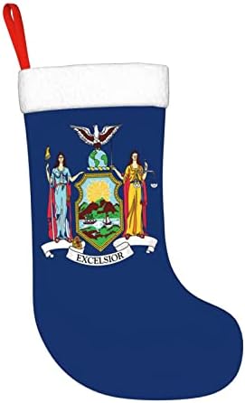 Cutedwarf Флаг на щата Ню Йорк Коледен Отглеждане на Коледни Празнични Украси Камина Окачен на Стелката 18 Инча(А)А) Чорапи