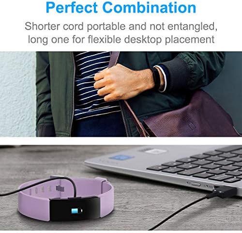 YUANHOT 2 Комплекта Зарядно кабел за Fitbit Inspire HR / за Fitbit Inspire / за Fitbit Ace 2 Преносимото USB-кабел