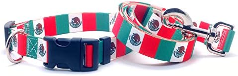 Нашийник и каишка за кучета с Флага на Мексико | Отличен за мексикански празници, Специални събития, Фестивали, Дни на