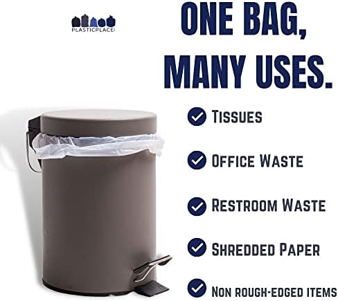Торби за боклук Plasticplace обем 7-10 литра │ 6 микрона │ Прозрачни втулки за отпадъци с висока плътност │