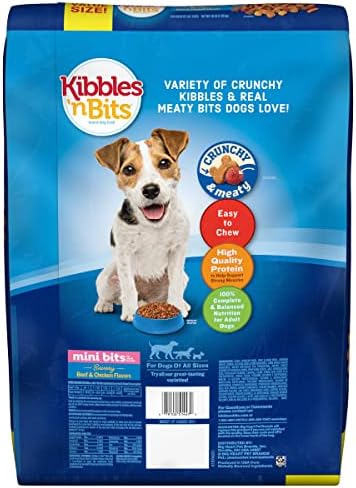Храна за кучета Kibbles 'N Bits Small Breed Mini Bits С вкус и Пикантен говеждо месо и пиле, 16-Фунтовый (1