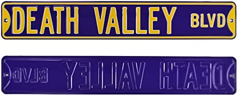 Бул. Долина на Смъртта е Официално Лицензиран Уличен Знак От Автентичната Стомана 36x6 Виолетово-жълт цвят