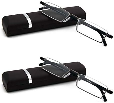 COVESATO, 2 опаковки, очила за четене в полурамке за мъже и жени, леки компютърни ридеры с преносим калъф, 2,50