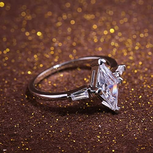 2023 диамантен Пръстен за жени, годежен пръстен, бижута, подаръци, пръстен за това непредвидено, променящо цвета (сребро,