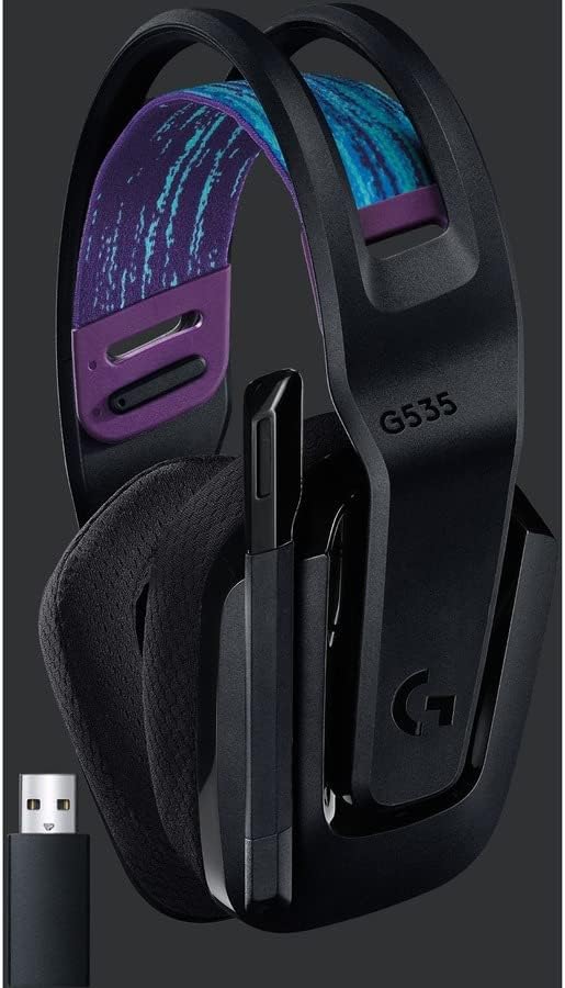 Безжична детска слушалки Logitech G535 LIGHTSPEED - леки слушалки в ушите, с функция за изключване на микрофона, стерео уредба,