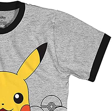 Детска тениска Pokemon Boys с Pikachu - Трябва Catch ' Em All - Официална фланелка Ash Pikachu Charizard Pokeball Allover