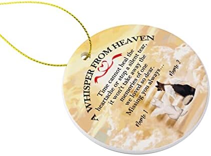 Коледна Украса Шепот от Небето, Произведено по Поръчка Името на Кучето, Керамично Украса за вашия дом Офис Коледен Кръг на Медальон Висулка, Изделия за Украса на Ко?