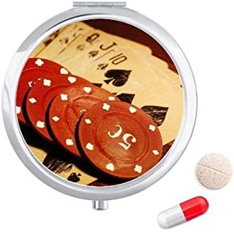 Червен Чип Хазартни Игри Снимка На Калъф За Хапчета В Джоба Кутия За Съхранение На Лекарства Контейнер Опаковка