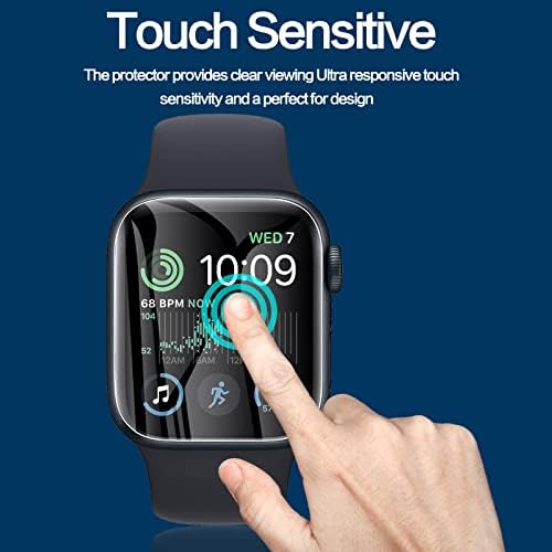[8 опаковки] Защитно фолио YMHML, съвместима с Apple Watch 44 мм SE Series 6 Series, 5 Series 4, [Подобрена гъвкава филм]