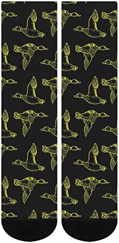 Чорапи WEEDKEYCAT Mallard Duck Crew, Новост, Ежедневни Чорапи със Забавна Графичен Принтом Средна Дебелина за Пролетта, Есента