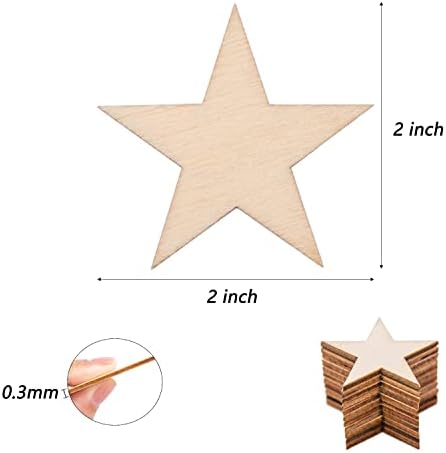 Непълни Звезди за Diy от Дърво, детайли за Diy от естествени дървени Звезди, Пентаграм Дървена Звезда за Коледно парти