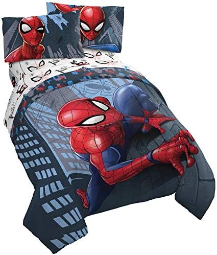 Комплект спално бельо Jay Franco Marvel с Човека-паяк, 5 теми, комплект спално бельо Queen-Size - Включва