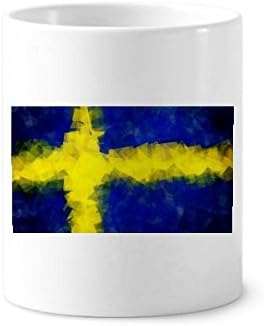 Шведски Абстрактен Флаг С Изображение На Четка За Зъби, Държач За Писалка Чаша Керамична Поставка За Чаша За Моливи