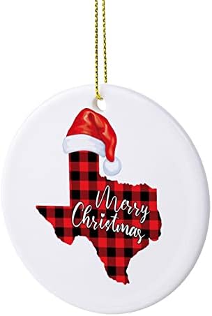 Коледна Украса Cheyan Texas, Украса за Коледната Елха за Коледните Домашен интериор, Двустранно Керамично Украса, Коледни Подвесное Украса, Приятели, най-Добрите Подаръ?
