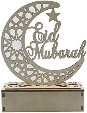 Eid Занаяти лека нощ на Рамадан Мубарак Лампа Декорация на Дървени Луната Звезда Led Светлини Домашно Парти Украса Спални Подарък