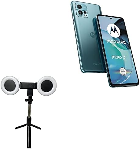 Поставяне и монтиране на BoxWave Съвместим с Motorola Moto G72 - RingLight SelfiePod, Прибиращ се дръжка за селфи-стик