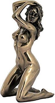 7,13-инчов Гола Женска статуя с Ръце в Бронзов цвят на Косата