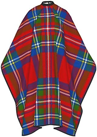 Шотландско Каре Royal Stewart Tartan 1, Престилка За Прически, Салонная Наметало За Подстригване 55x66 Инча, Водоустойчив