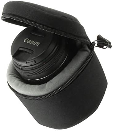 Navitech Черен Водоустойчив калъф за обектив на камерата, който е съвместим с Nikon AF-P DX NIKKOR 18-55 mm