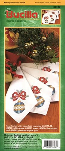 Букилла - Комплект Кърпички за Бродерия на кръстат бод с Коледни Дрънкулки 84282