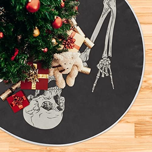 Oarencol Забавен Човешки Скелет Черна Пола за Коледно 36 инча Коледна Празнична Парти Коледа Мат Декорация